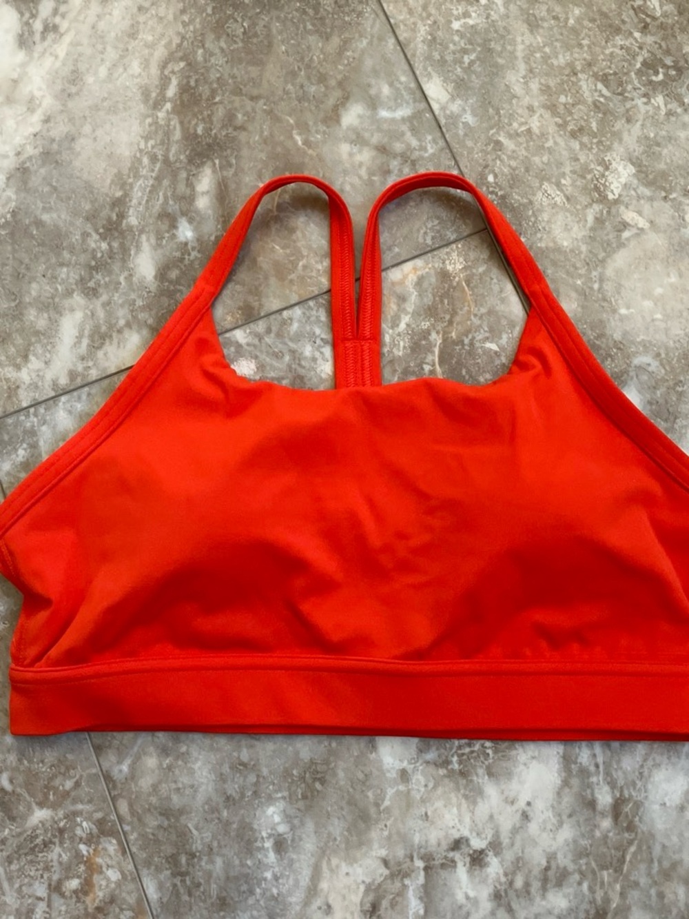 lululemon athletica flow-y mid-support bra b/c cup ember orange, mesh back NWT